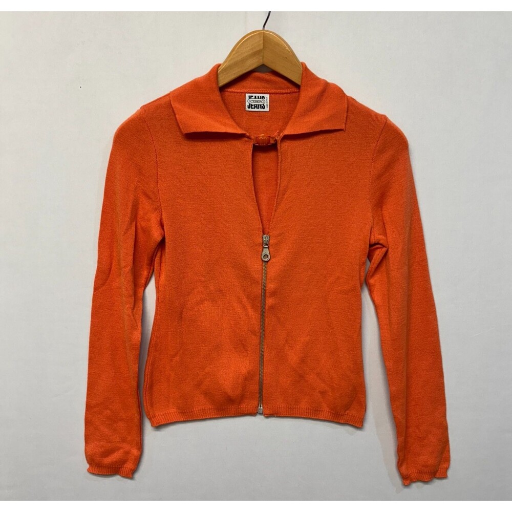 Iceberg Women Full Zip Knit Sweater Top Size Medium Wool Blend Italy D033 -13